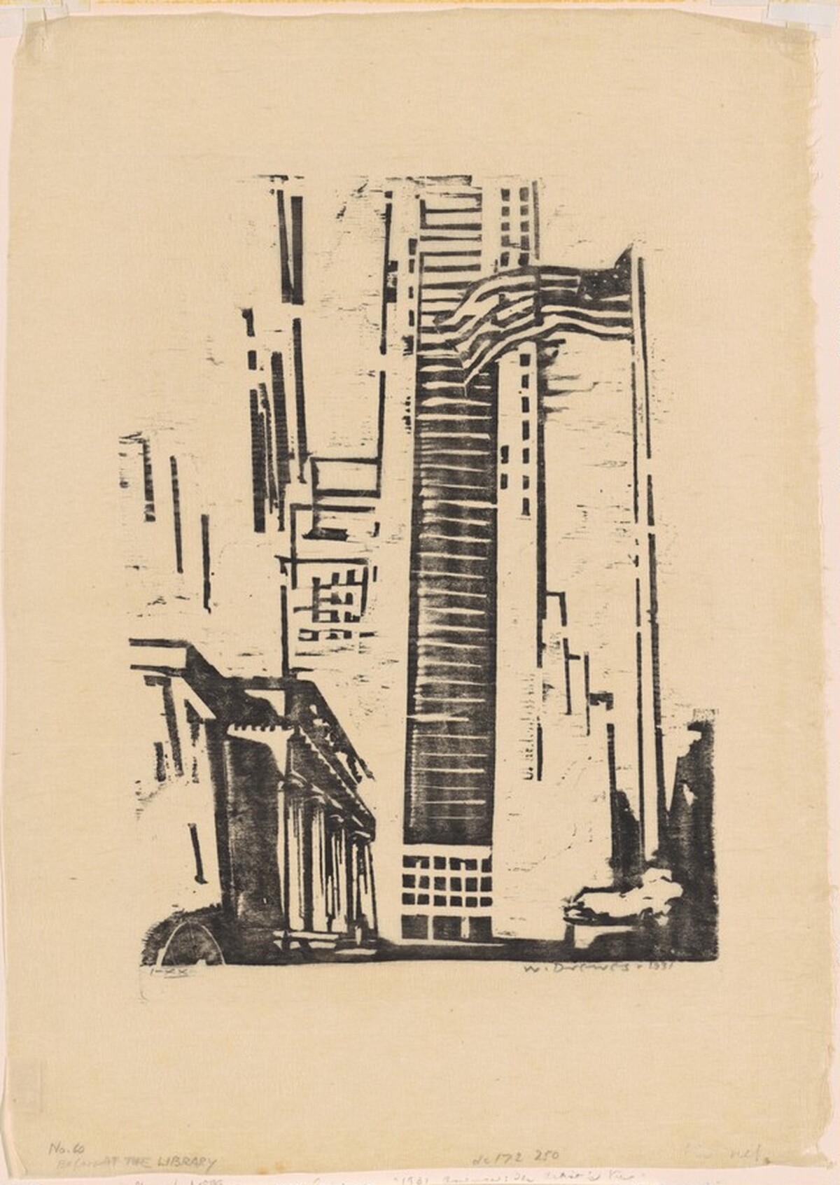 In Front of the New York Public Library by Werner Drewes