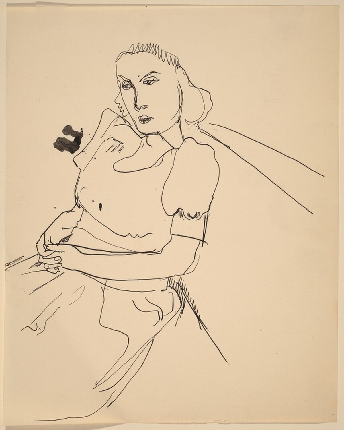 Seated Woman Turned to the Left, Hands Folded on Lap by Mark Rothko