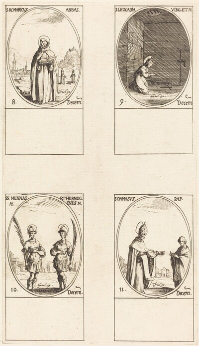 St. Romaricus; St. Leocadia; Sts. Mennas and Hermogenes; St. Damasus