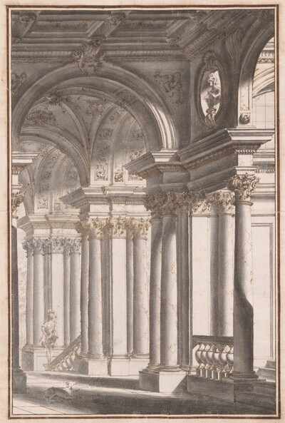 Architectural Capriccio with a Soldier and Dog