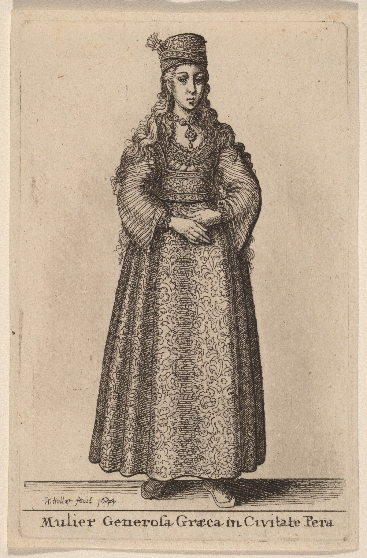 Mulier Generosa Graeca in Civitate Pera by Wenceslaus Hollar