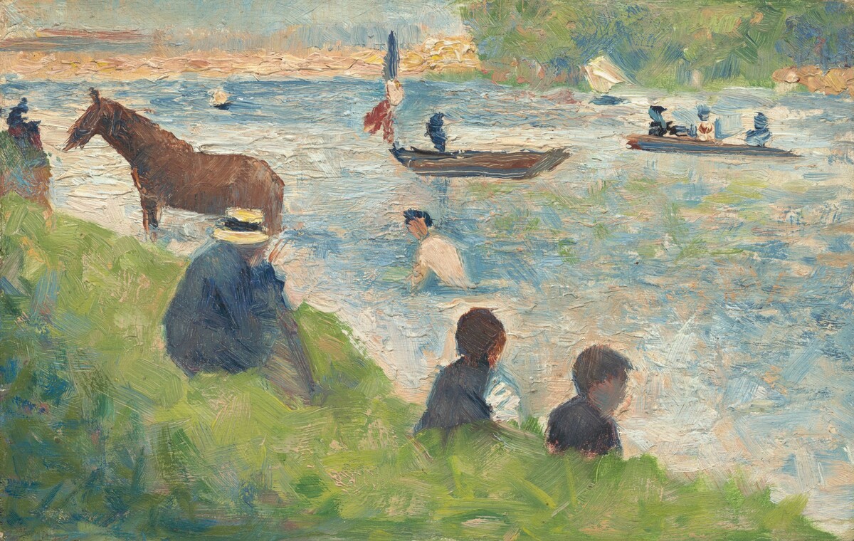 Horse and Boats (Study for "Bathers at Asnières") by Georges Seurat