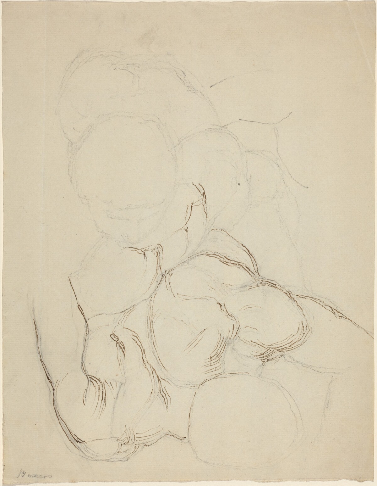 Two Male Nudes seen from Above by John Flaxman