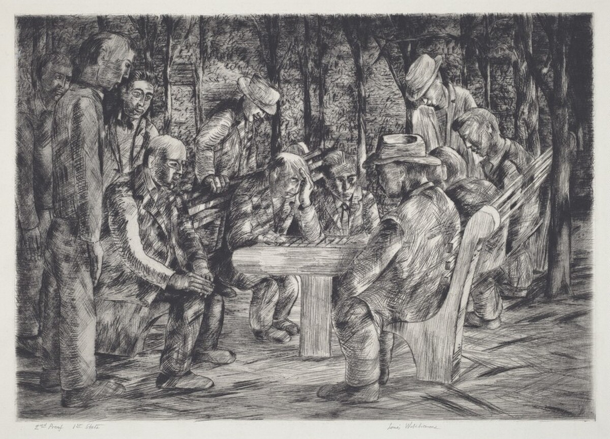 Untitled (Chess in the Park) by Louis Wolchonok