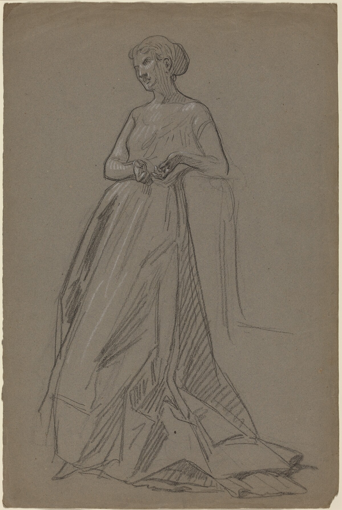 Standing Woman Leaning on Her Elbow by French 19th Century