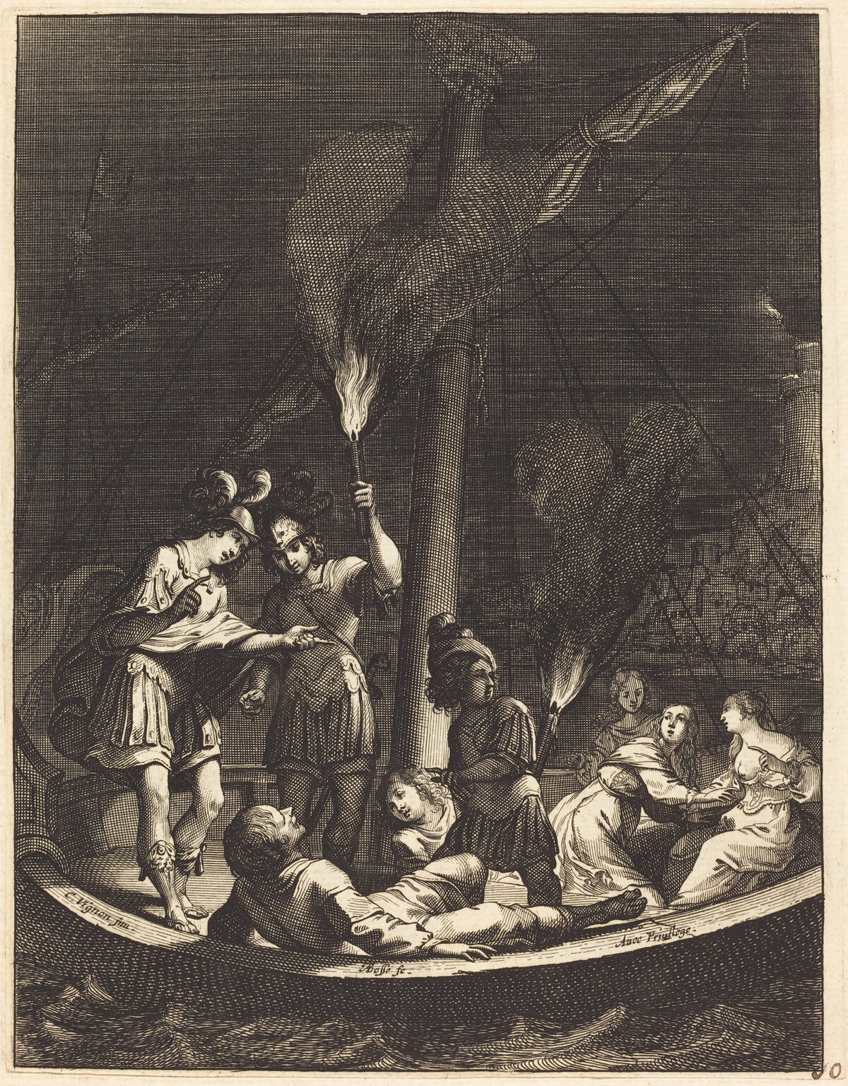 Illustration to Jean Desmarets' "L'Ariane" by Abraham Bosse after Claude Vignon
