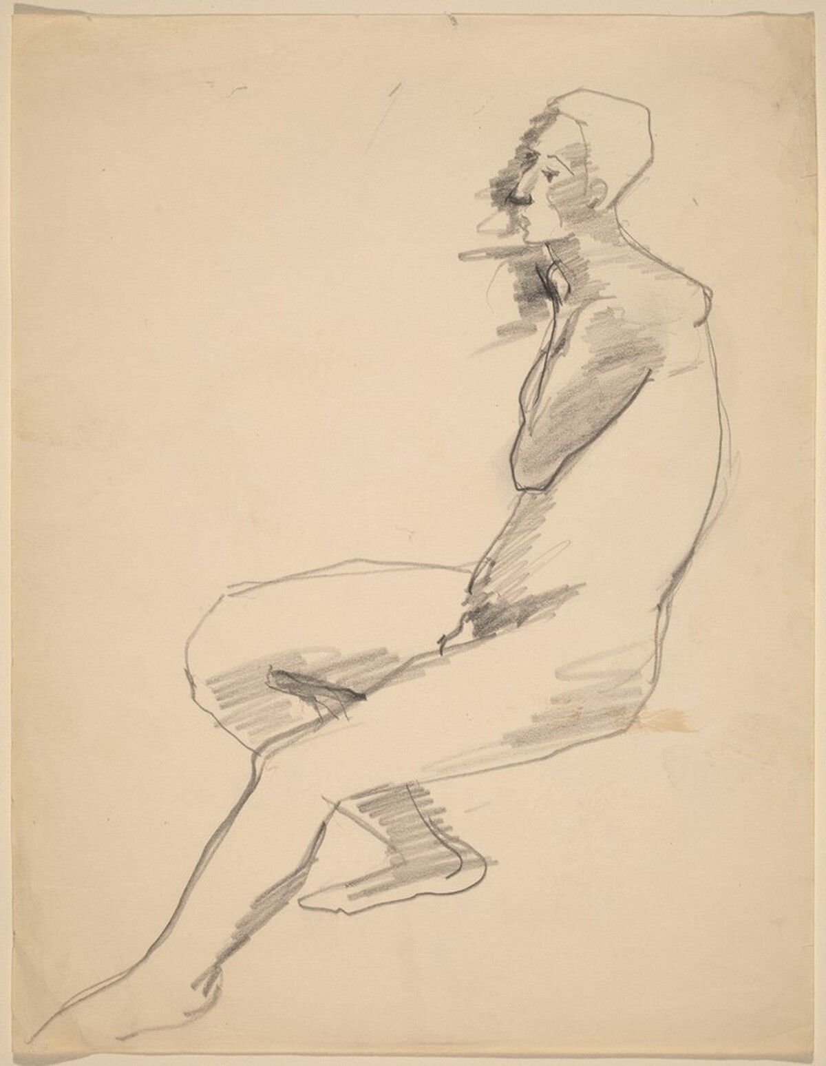 Side View of Seated Nude Facing Left by Mark Rothko