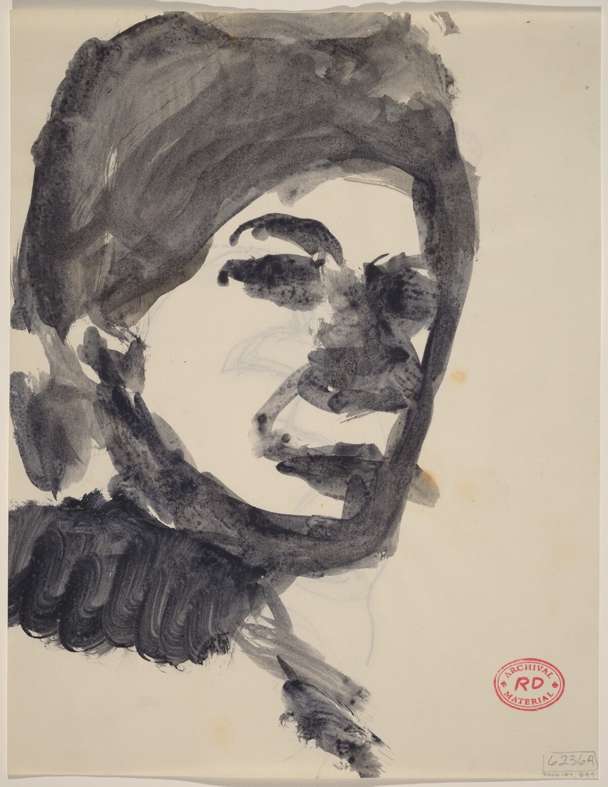 Untitled [head of a woman] [recto] by Richard Diebenkorn
