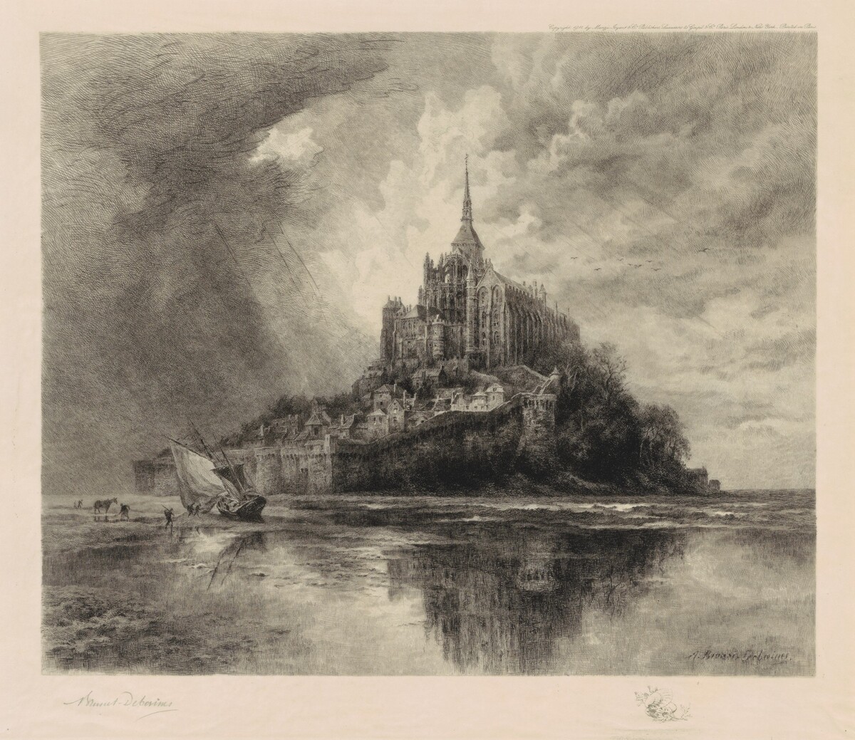 Le Mont St. Michel by Alfred-Louis Brounet Debaines