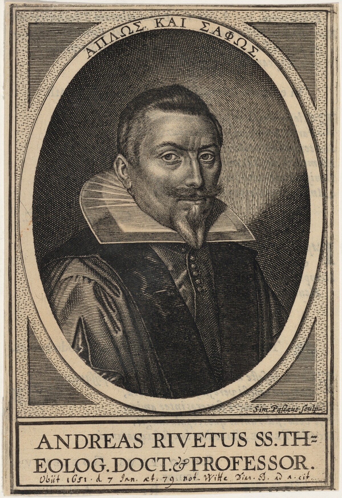 Andreas Rivetus by Simon de Passe