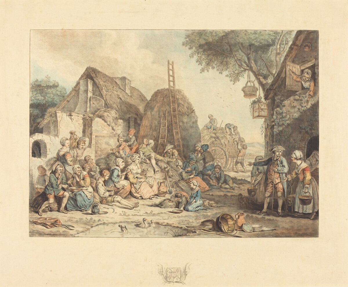 The Harvesters' Lunch by Jean-François Janinet after Pierre Alexandre Wille