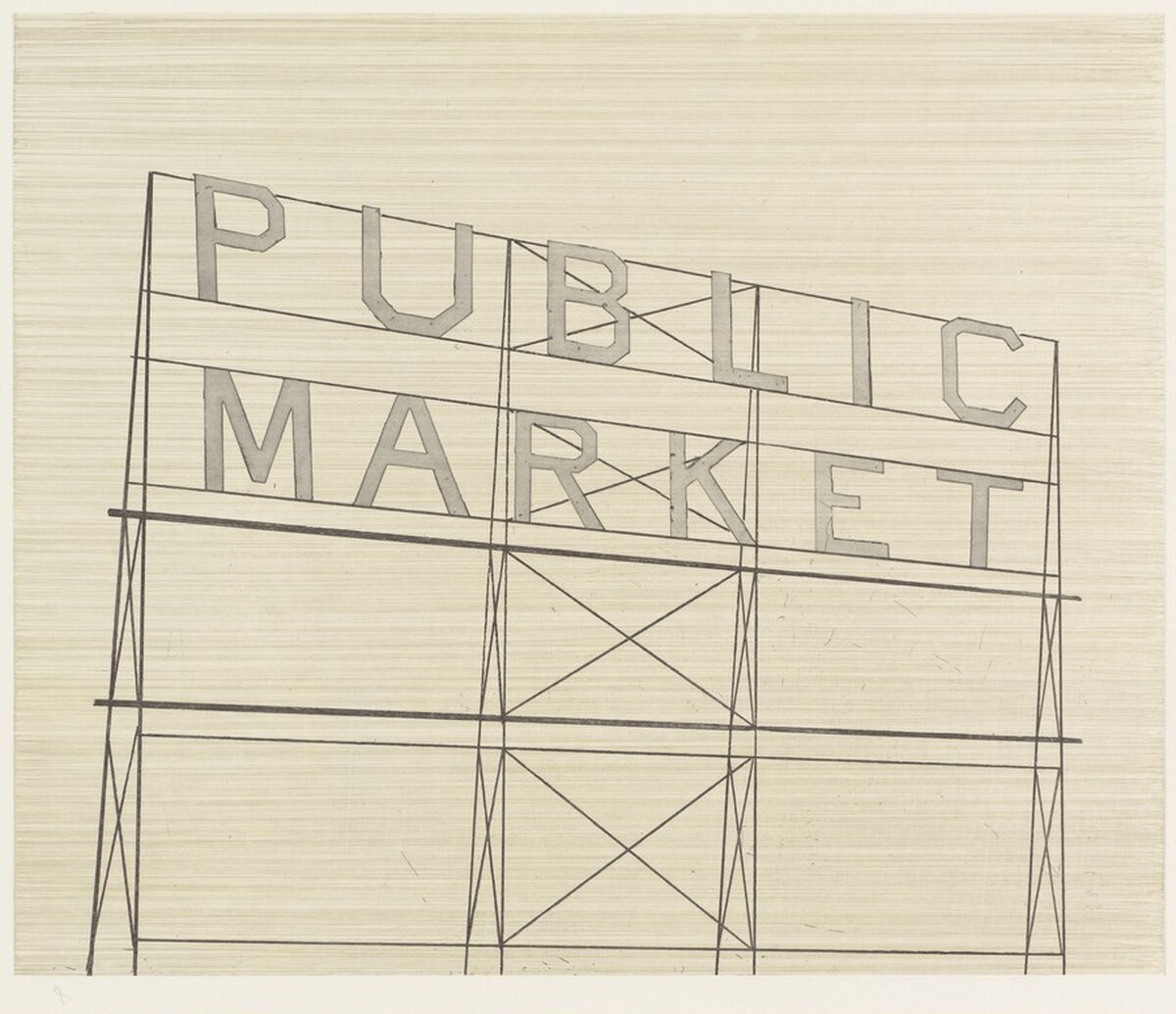 Public Market (working proof 8) by Ed Ruscha