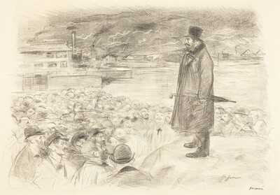 a) Scène de grève (3e planche) (Scene of a Strike) (third plate) (recto); b) Untitled (verso)