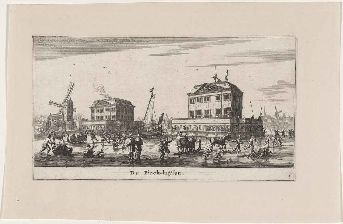 Winter Scene in the Blockhouses in Amsterdam by Reinier Nooms, called Zeeman