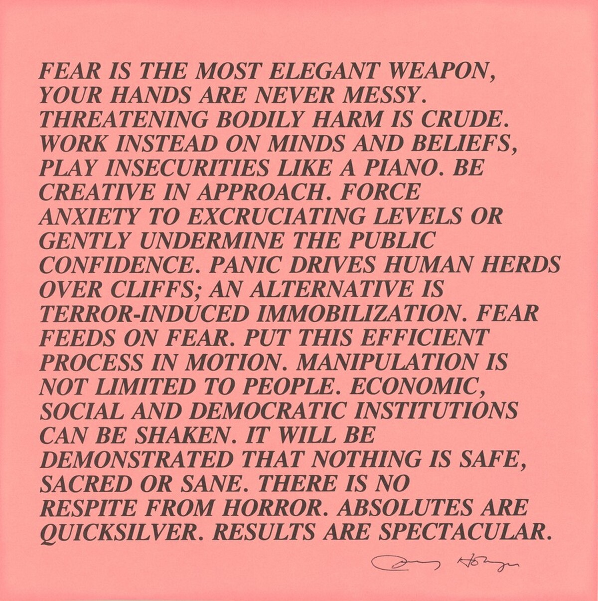 Inflammatory Essay Red by Jenny Holzer
