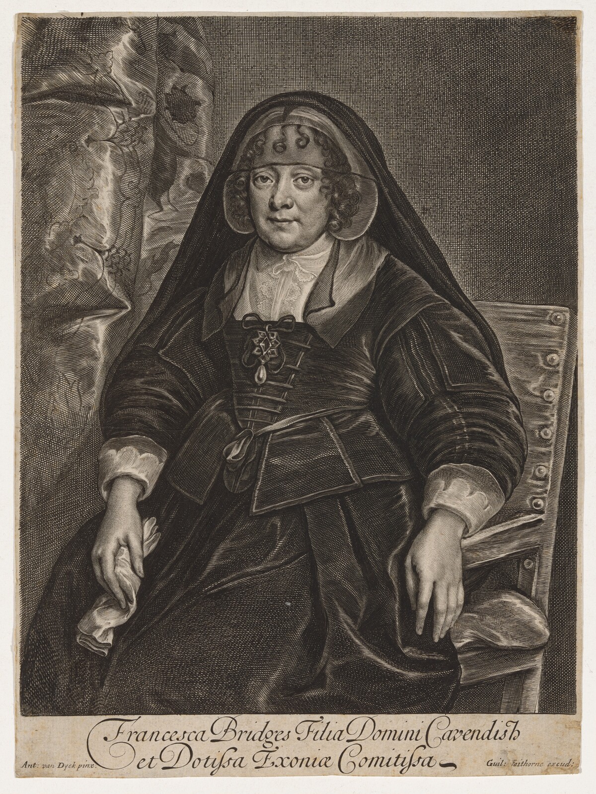 Frances Bridges by William Faithorne after Sir Anthony van Dyck