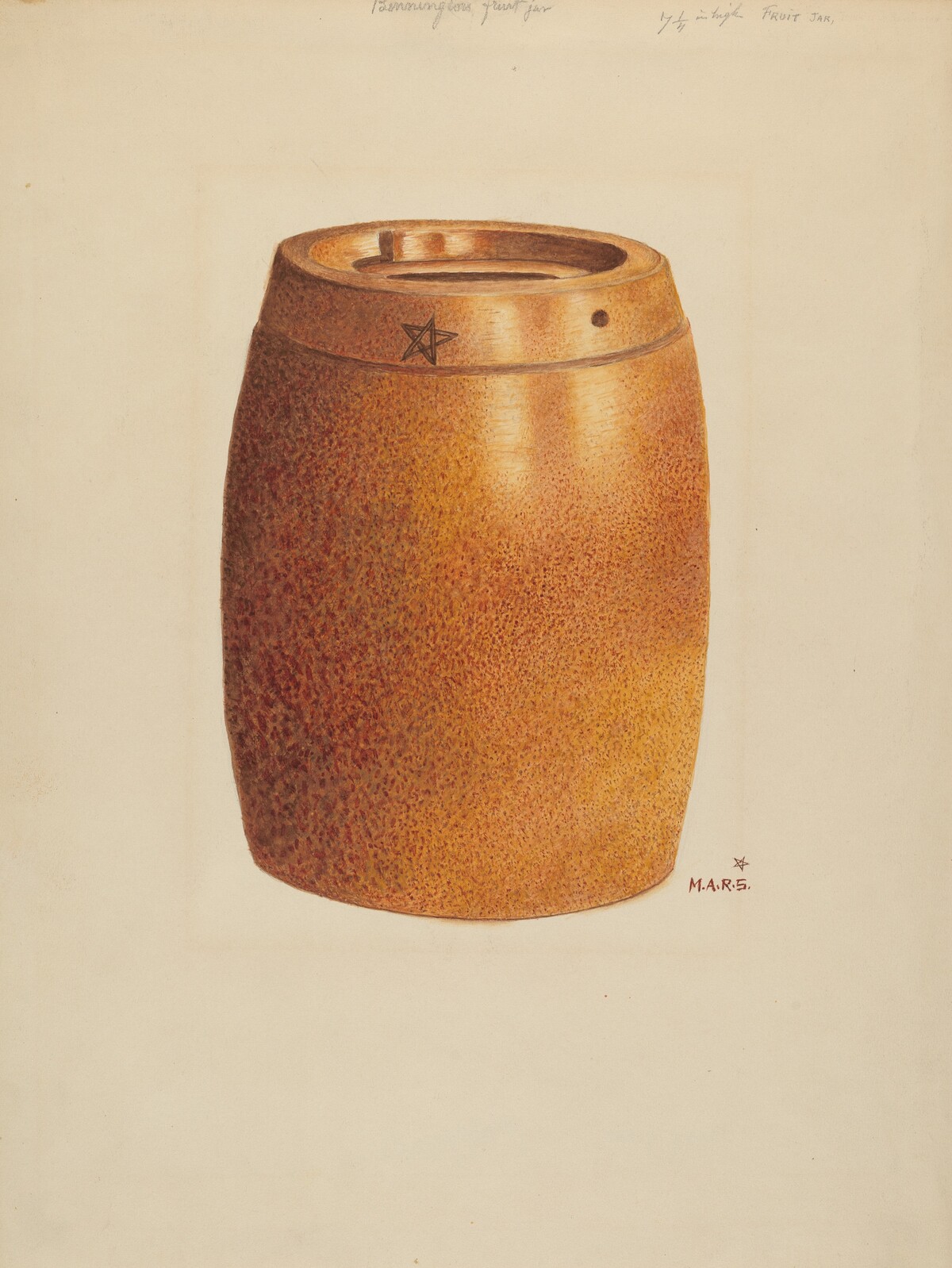 Stone Fruit Jar with Star by Margaret Stottlemeyer