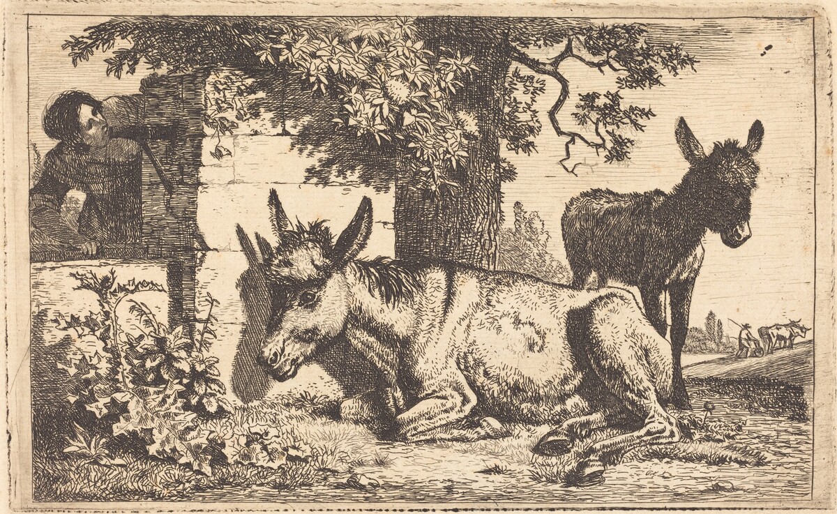 A Donkey by a Water Well by Jean-Louis Demarne