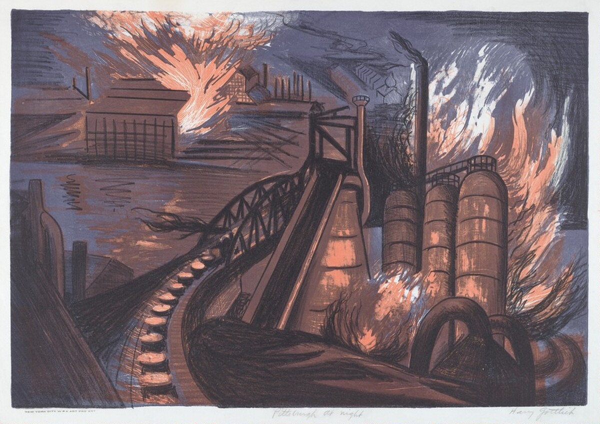 Pittsburgh at Night by Harry Gottlieb