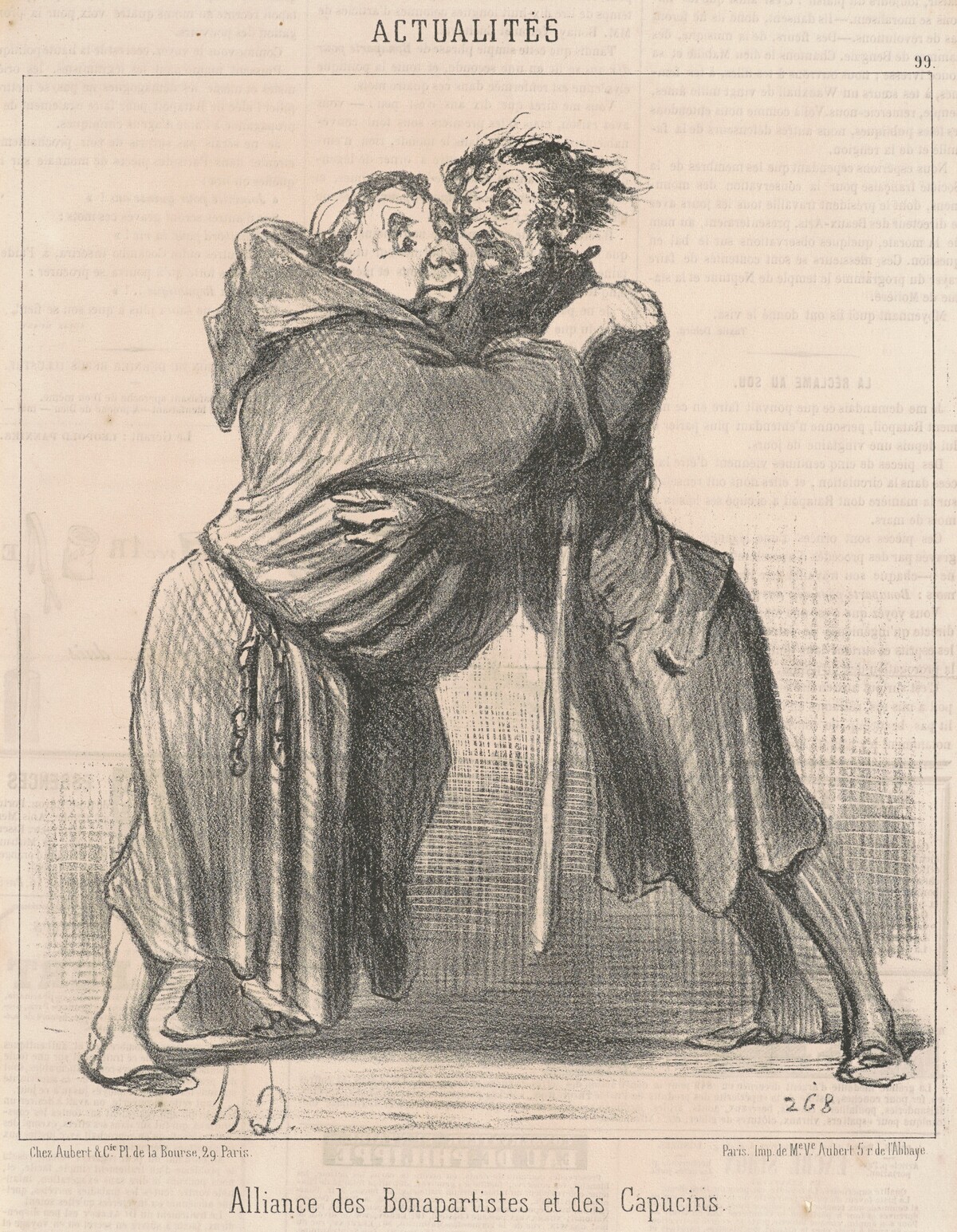 Alliance des Bonapartistes et des Capucins by Honoré Daumier