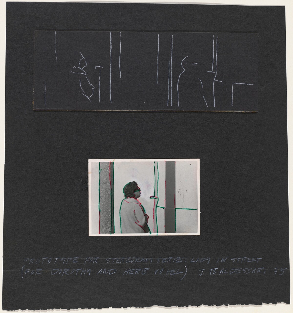 Prototype for Stereogram Series: Lady in Street by John Baldessari