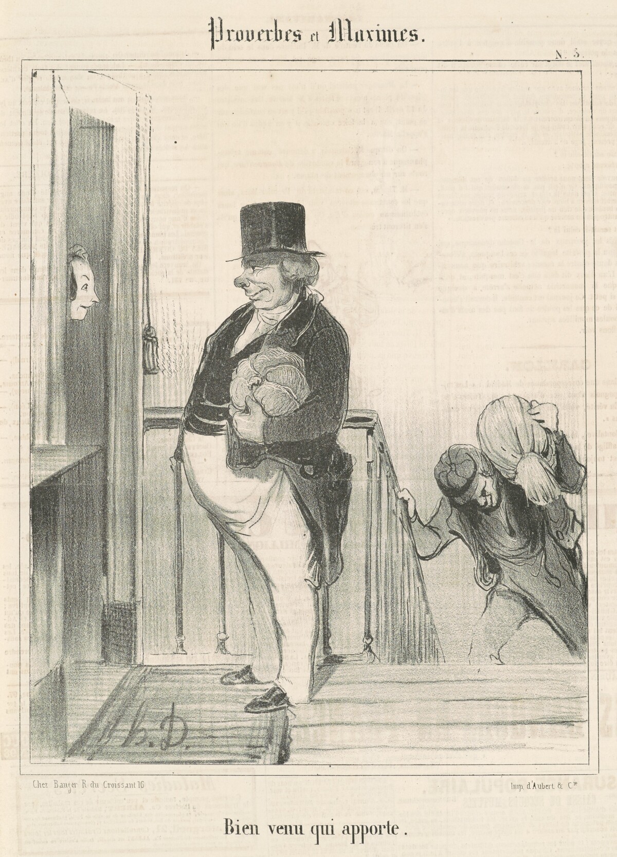 Bien venu qui apporte by Honoré Daumier