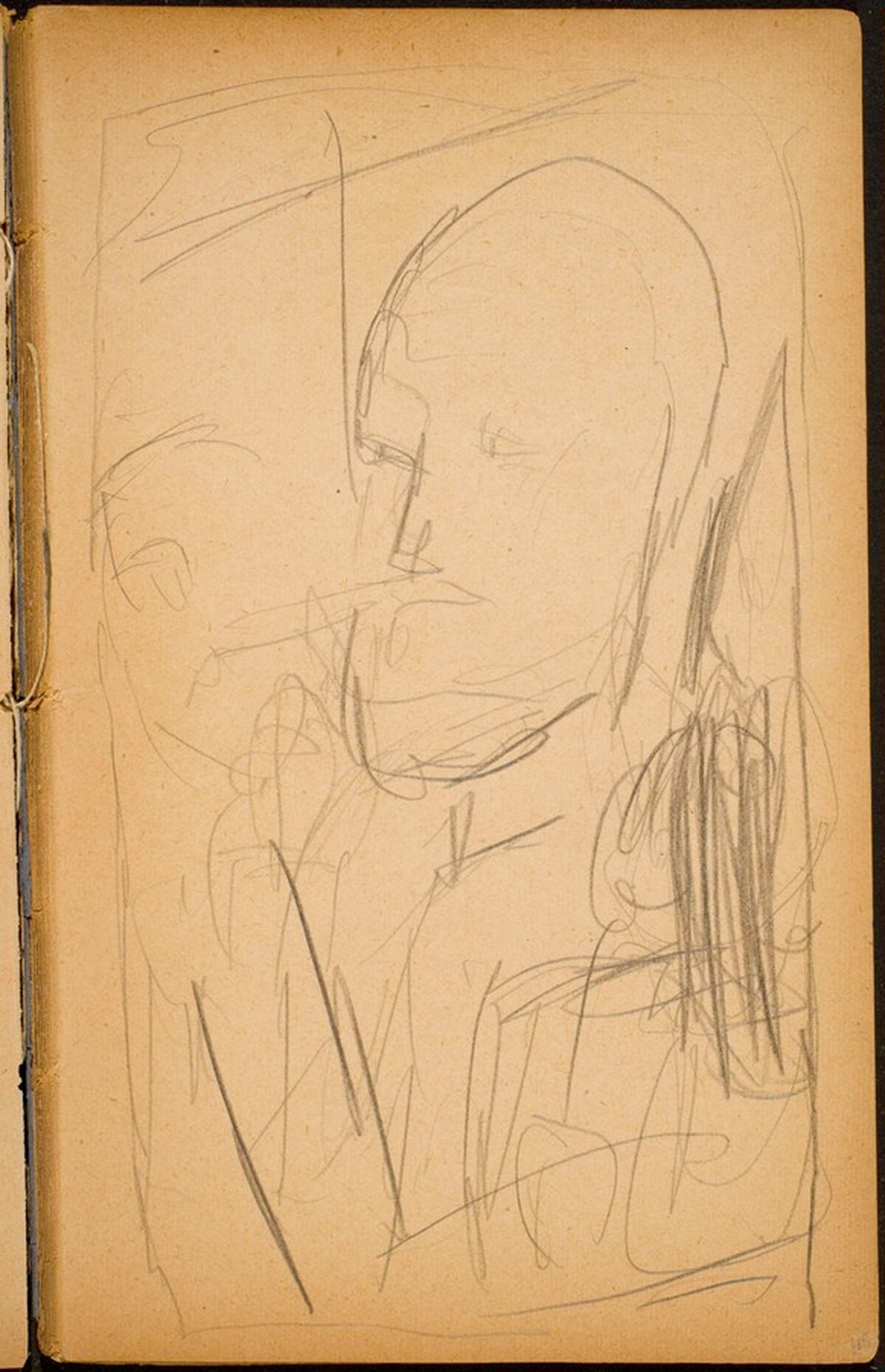 Männliche Bildnisskizze (Male Portrait Sketch) [p. 45] by Max Beckmann