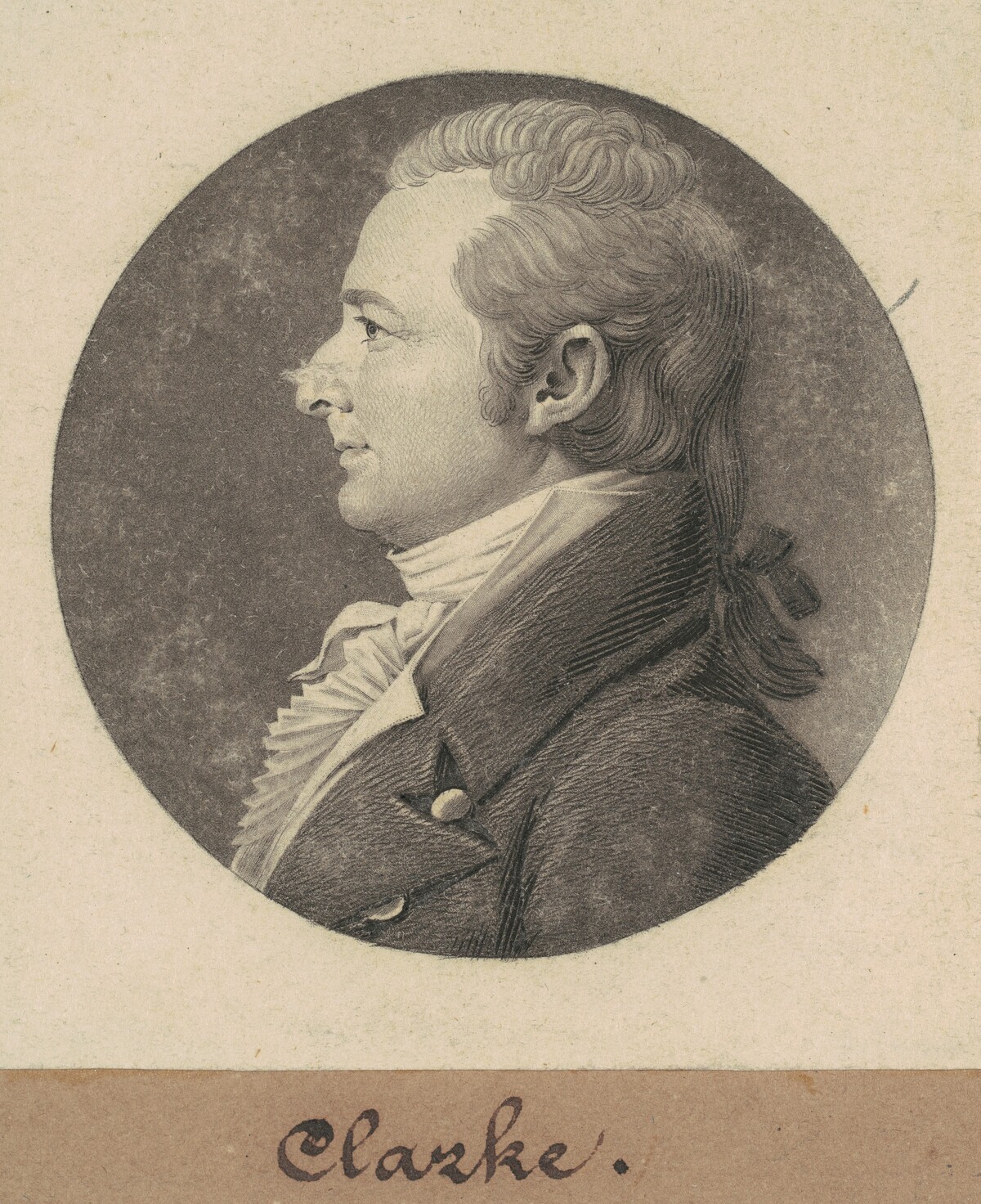 John Clarke by Charles B. J. Févret de Saint-Mémin