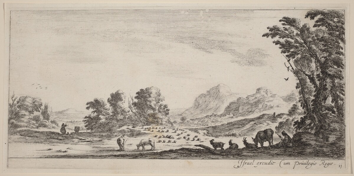 Landscape with Shepherd Guarding his Flock by Stefano Della Bella