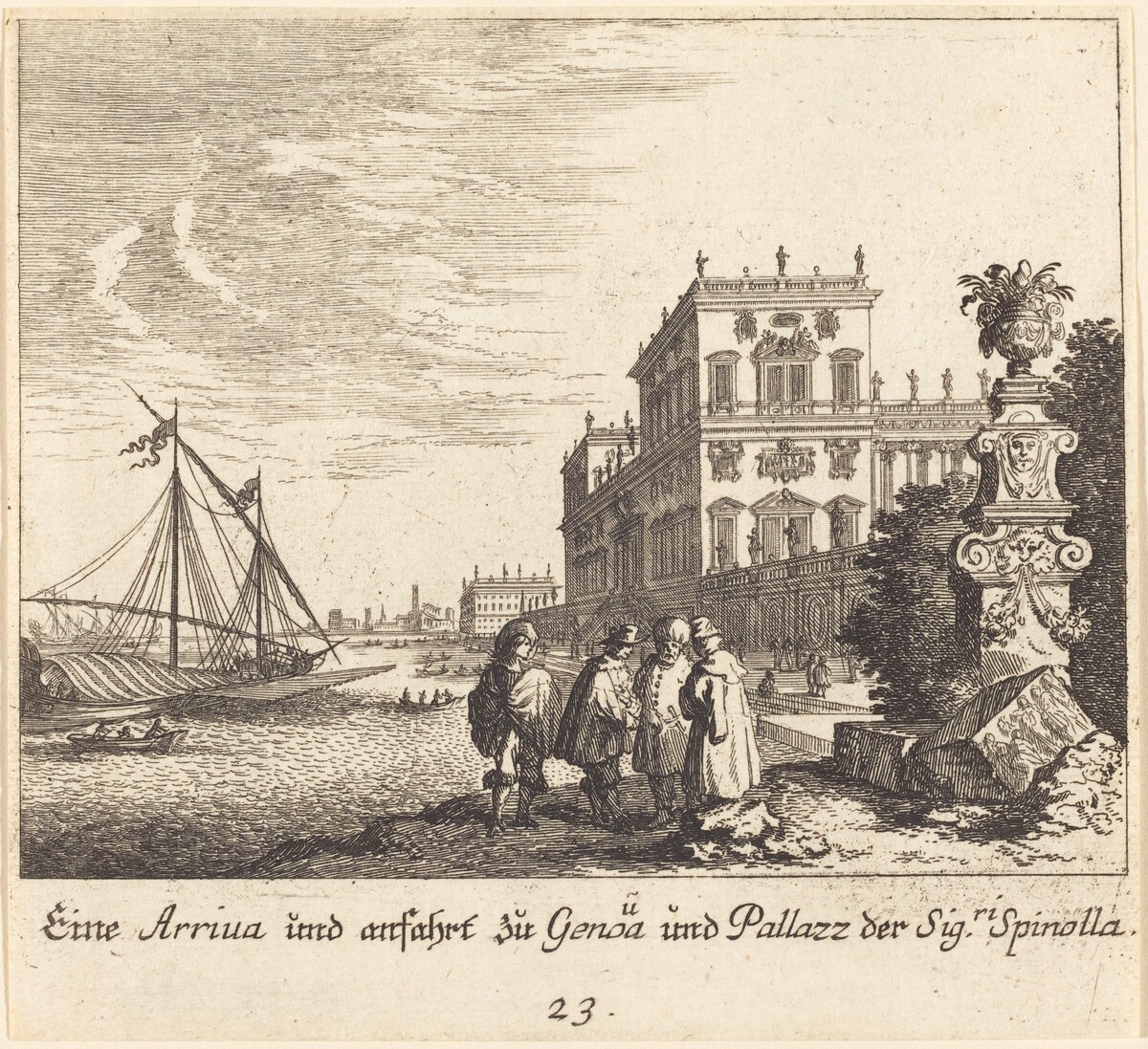 Palazzo Spinolla, Genoa by Melchior Küsel after Johann Wilhelm Baur