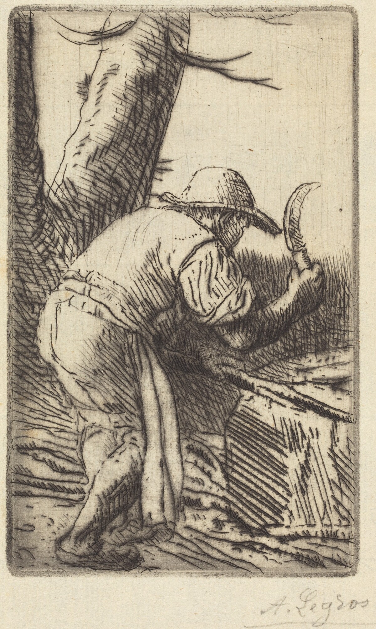 Fagot-cutter (Le coupeur de fagots) by Alphonse Legros