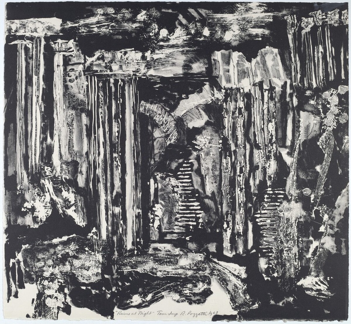 Ruins at Night by Rudy Pozzatti