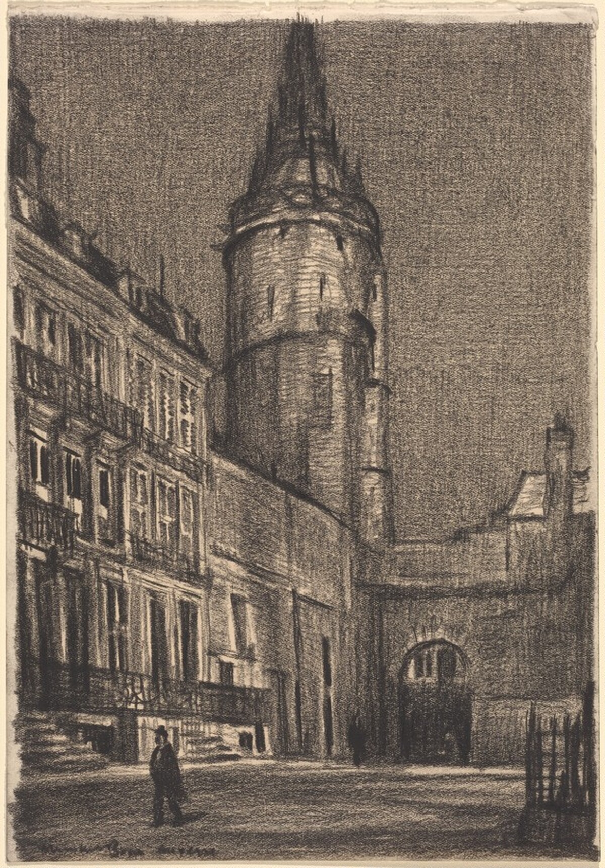 Tower, Auxerre, Night by Sir Muirhead Bone