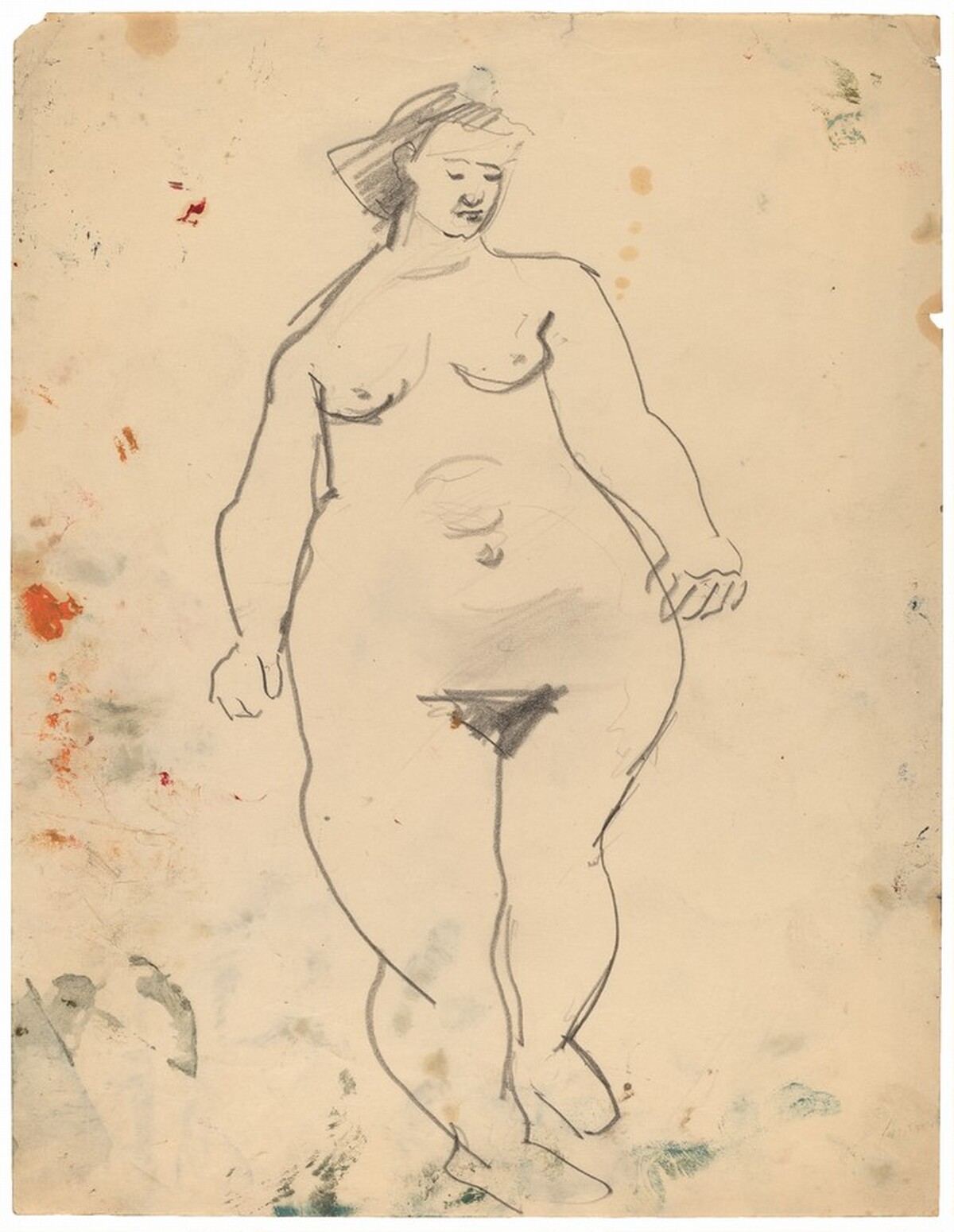 Standing Female Nude, Eyes Cast Down to Left by Mark Rothko