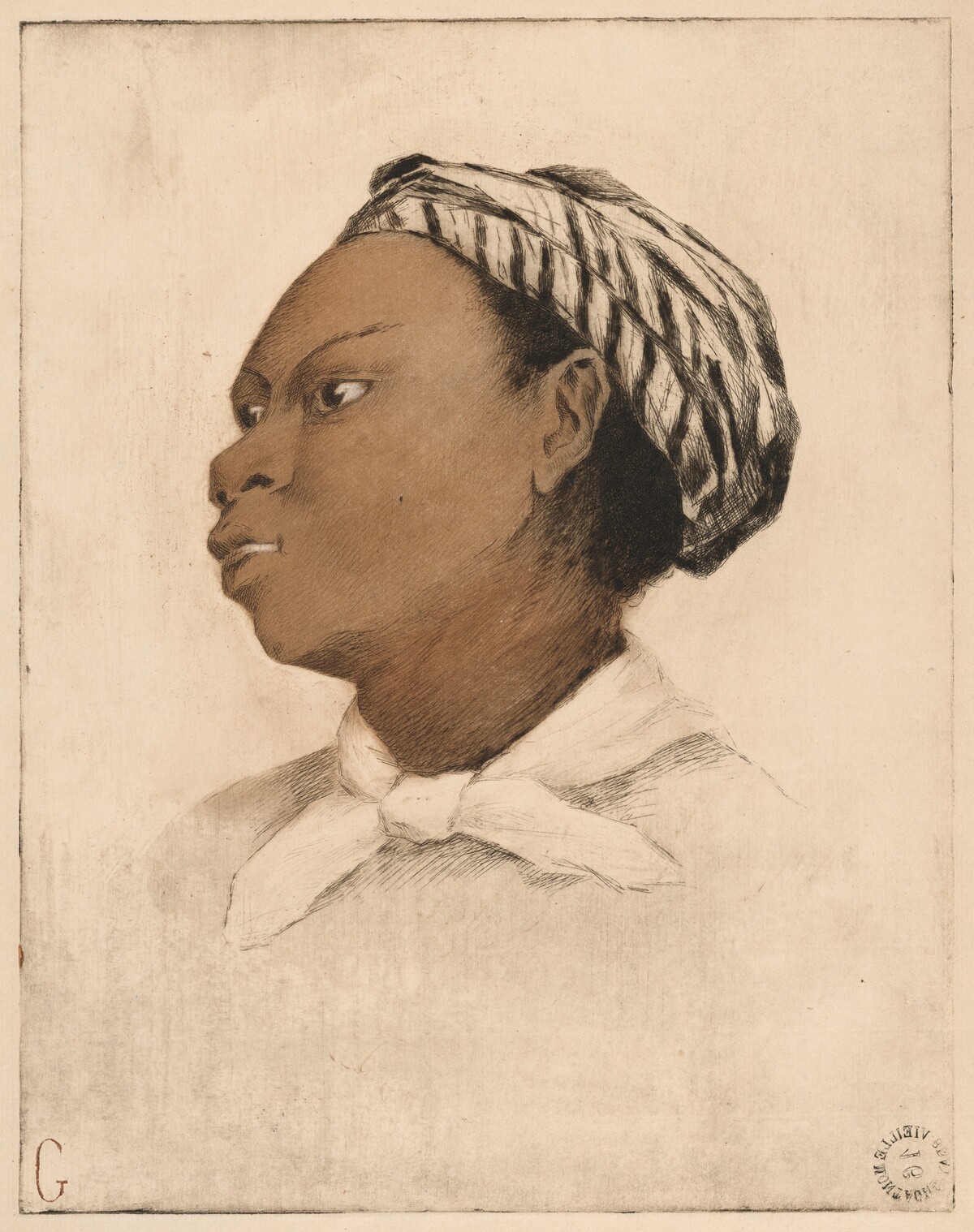 African Woman by Henri-Charles Guérard, after Eva Gonzalès