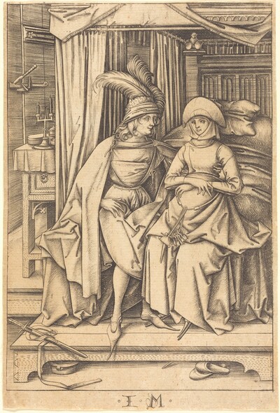 Couple Seated on a Bed