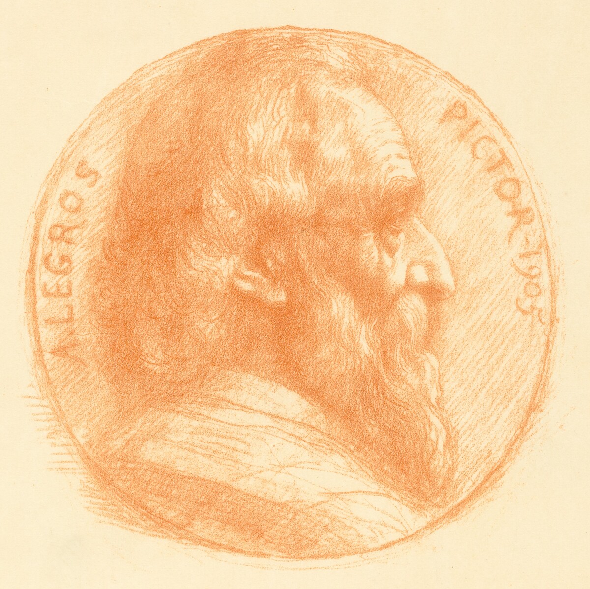 Self-Portrait, Medallion, No.2, 11th plate by Alphonse Legros