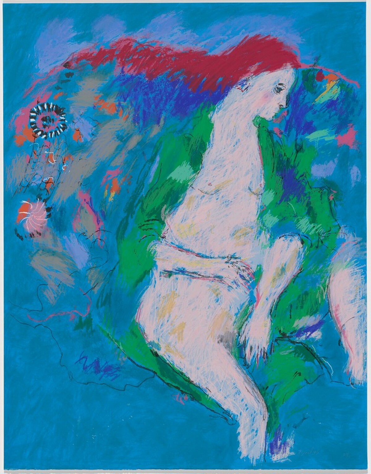 Red Haired Girl with Green Robe by George Segal