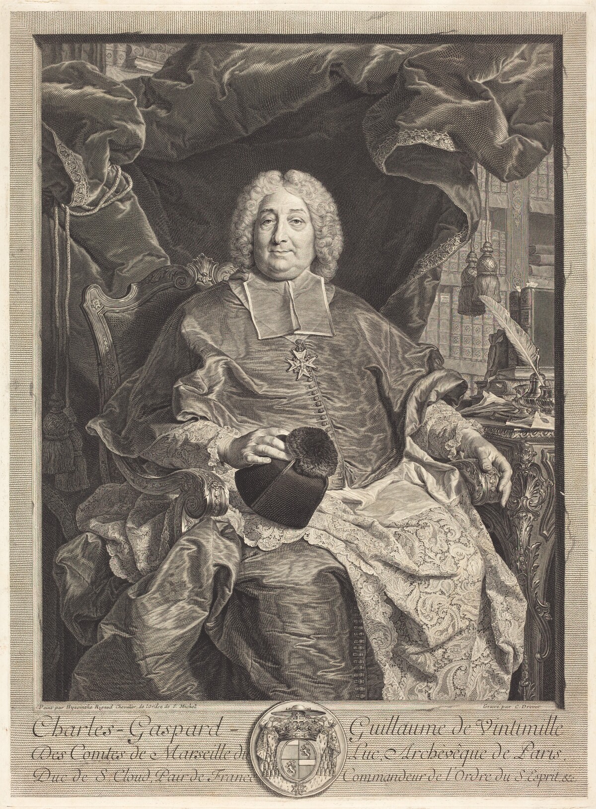 Charles-Gaspard-Guillaume de Vintimille du Luc, Archbishop of Paris by Claude Drevet after Hyacinthe Rigaud