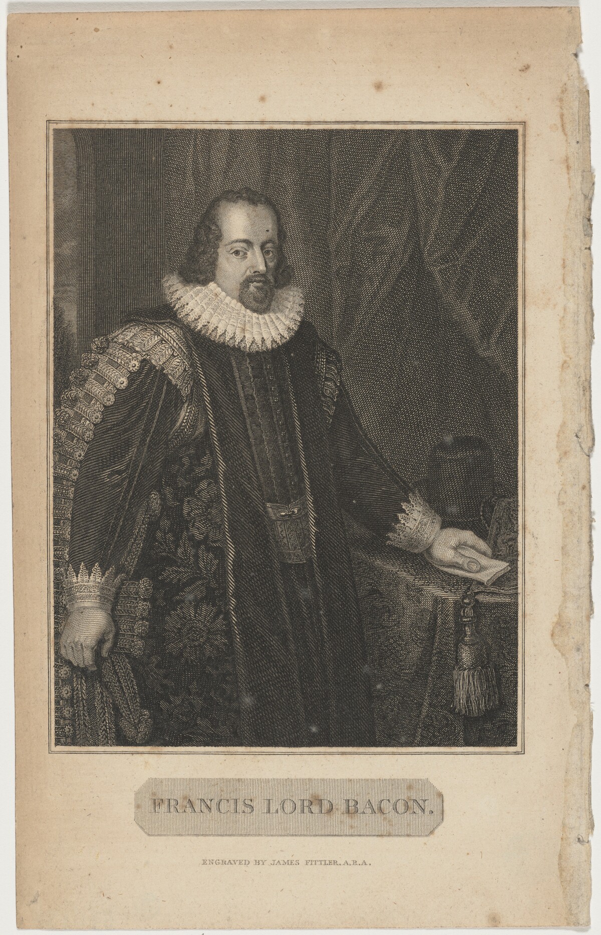 Francis, Lord Bacon by James Fittler after Paulus van Somer I