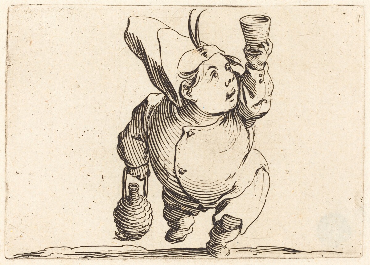 The Drinker, Front View by Jacques Callot
