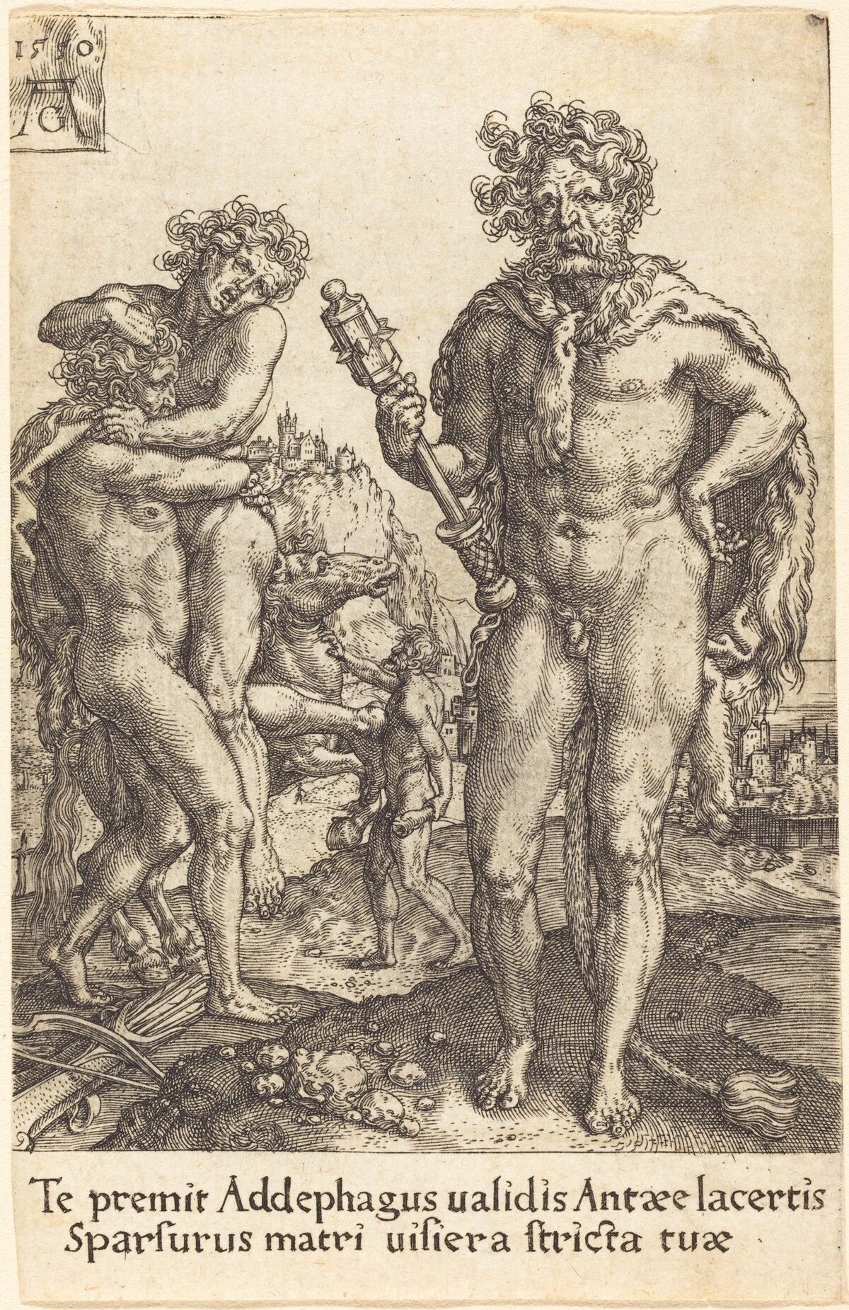 Hercules and Anthaeus by Heinrich Aldegrever