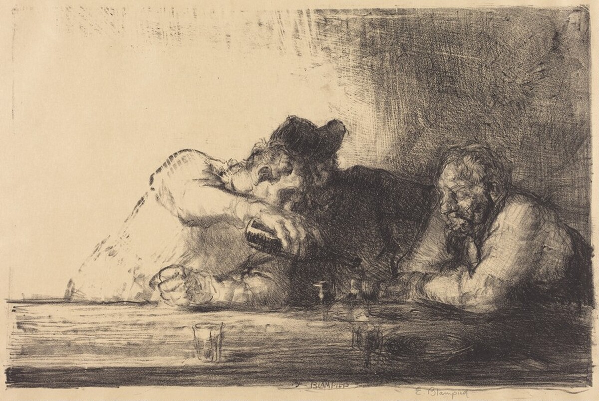 Les Trois Verres by Edmund Blampied
