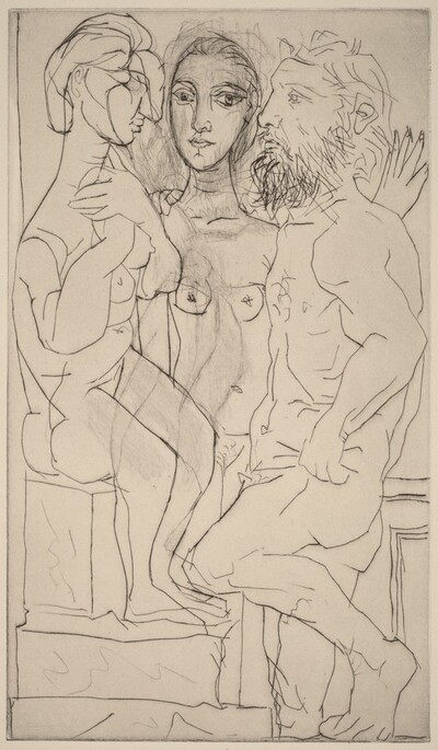 Sculptor, Model, and Sculpture (Sculpteur, modèle et sculpture: femme assise)