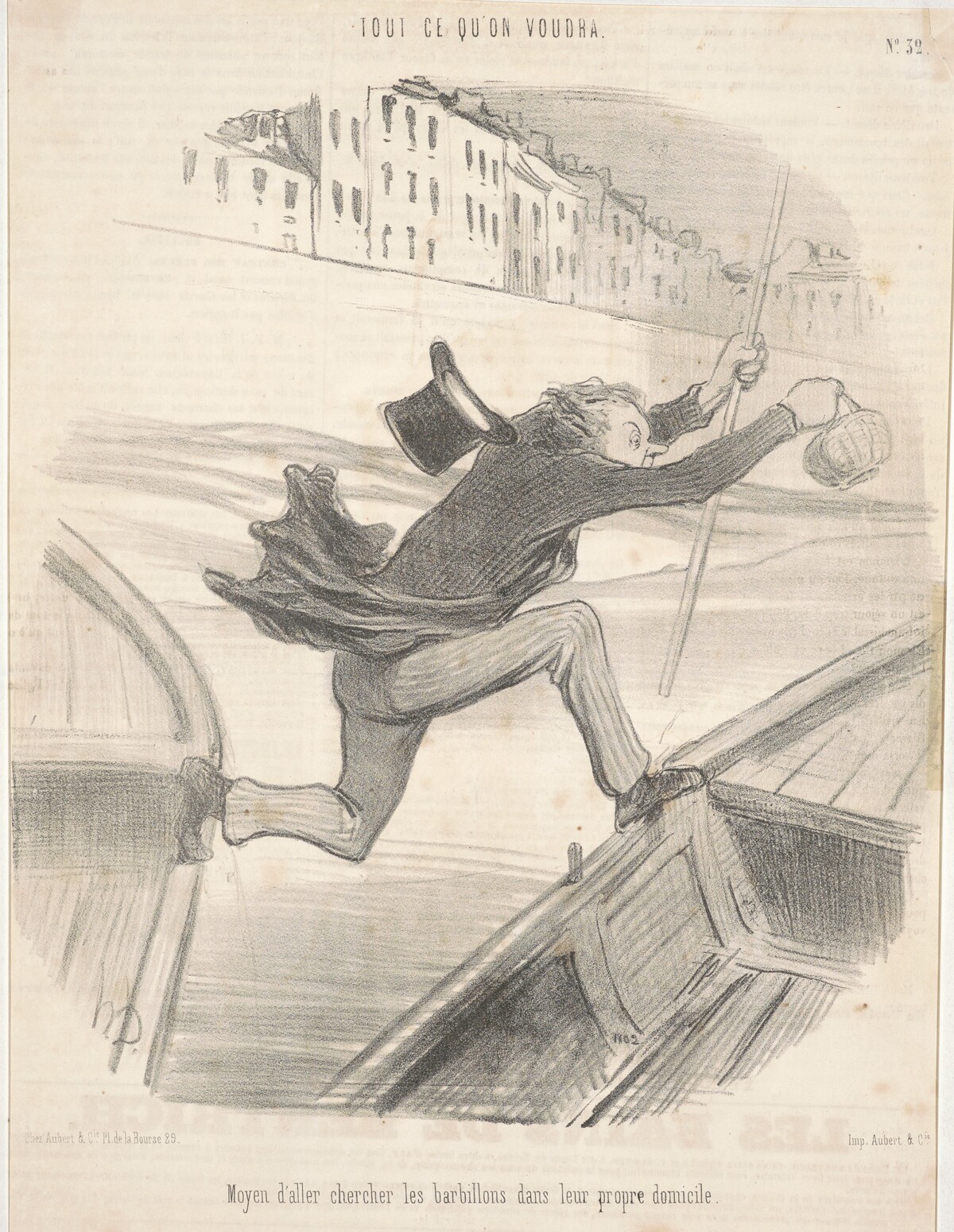 Moyen d'aller chercher les barbillons dans leur propre domicile by Honoré Daumier