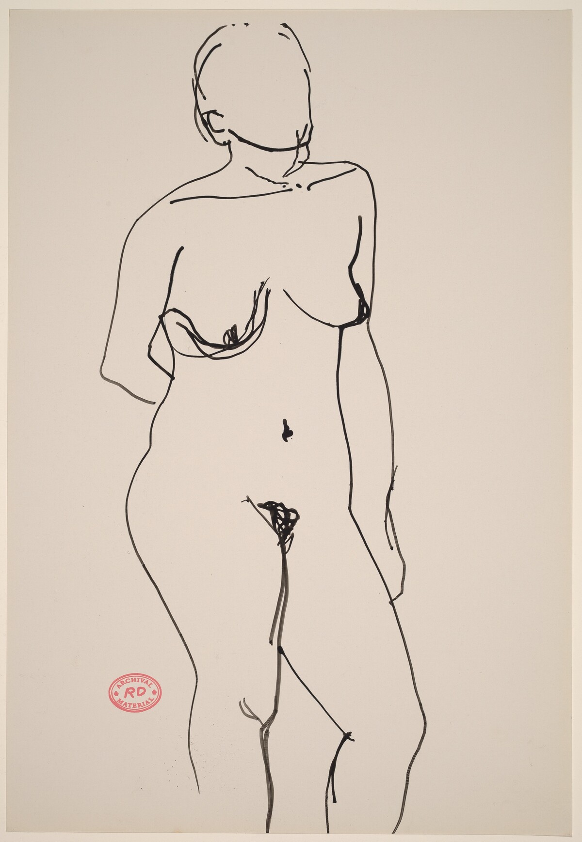 Untitled [standing female nude with right arm behind back] by Richard Diebenkorn