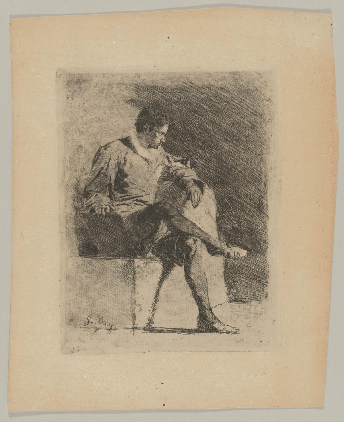 Seated Man in Sixteenth-Century Costume by Gioacchino Banfi