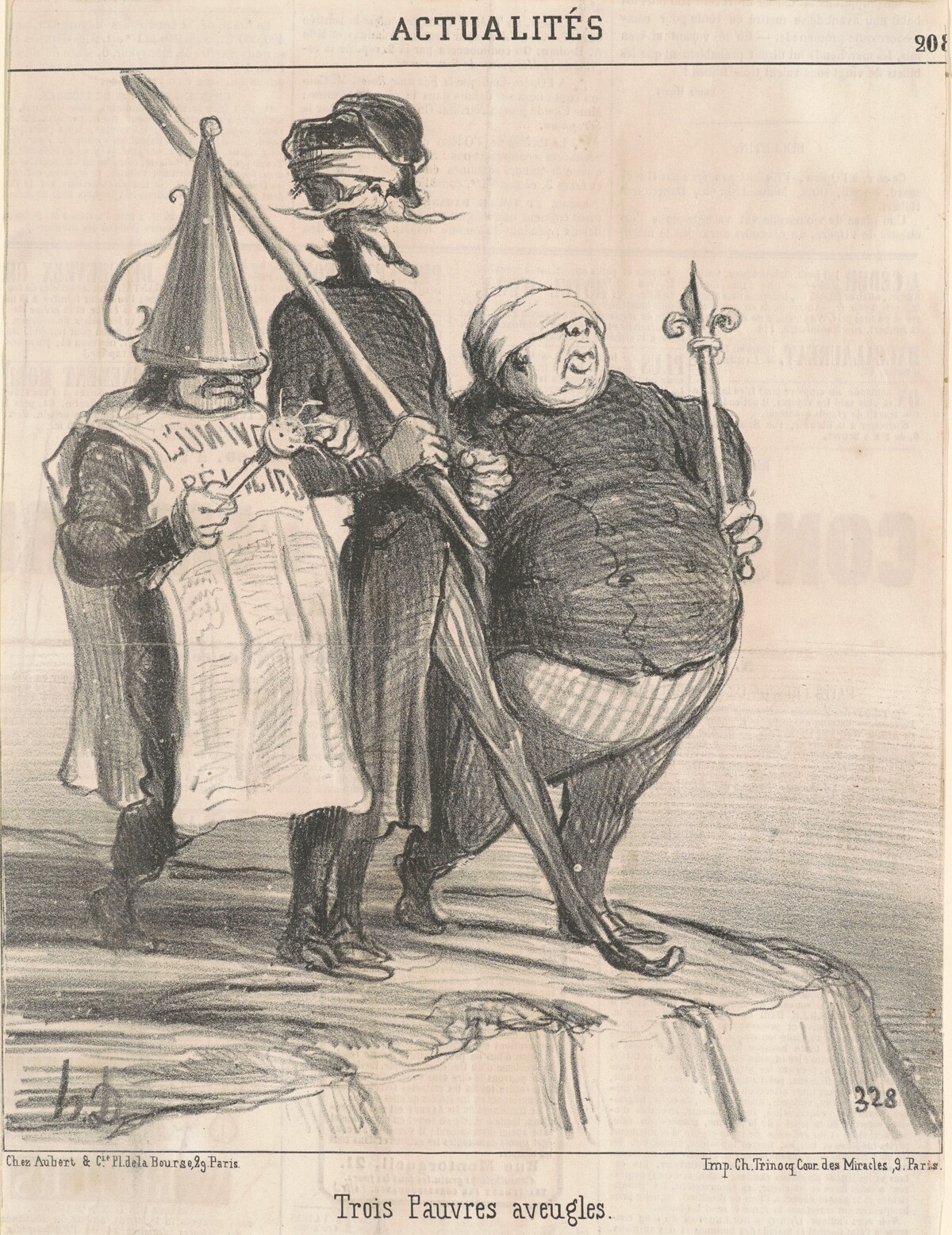 Trois Pauvres aveugles by Honoré Daumier