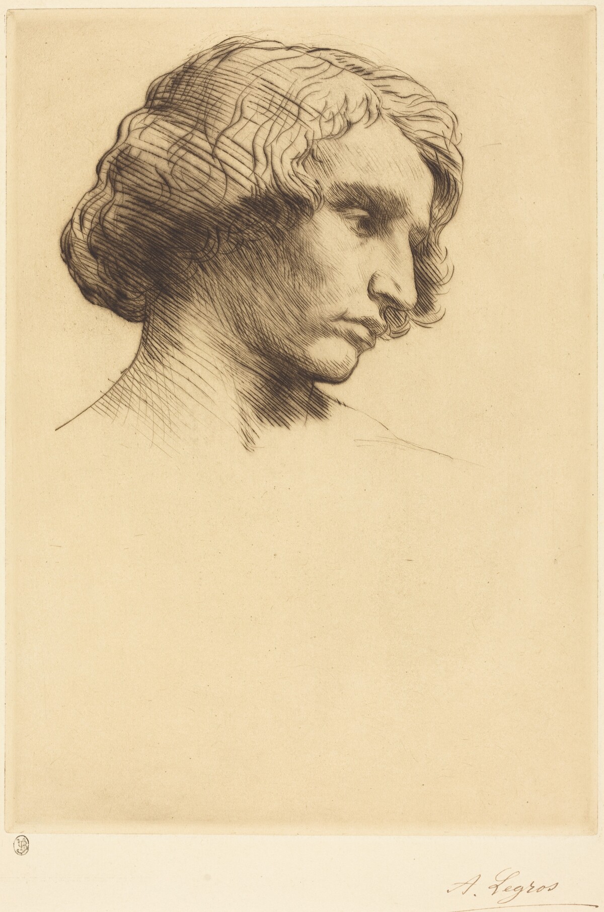 Head of a Man (Tete d'homme) by Alphonse Legros