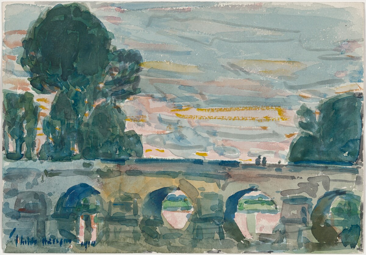 The Bridge at Grez [recto] by Childe Hassam